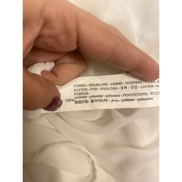 Zara Womens White Pleated Short Sleeve Mini Dress With Back Zipper Closure sz xs - Picture 8 of 9